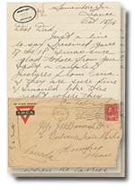 la 15 octobre 1916 lettre avec 2 pages et une enveloppe