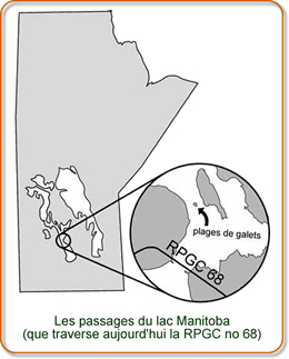 carte du Manitoba, mettant en vidence The Narrows of Lake Manitoba (9pn PTH 86, 60 km  l'ouest de la jonction des PTH 6 et 68)