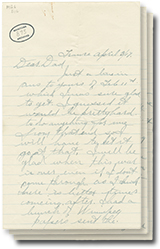 la 3 avril 1917 lettre avec 3 pages