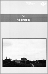 Cover of St. Norbert pamphlet with photo of skyline of St. Norbert