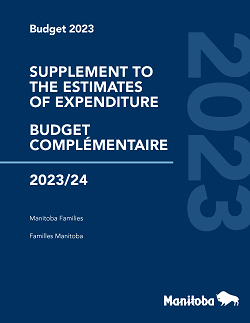 Thumbnail - Cover Image Manitoba Families Supplement to the Estimates of Expenditure 