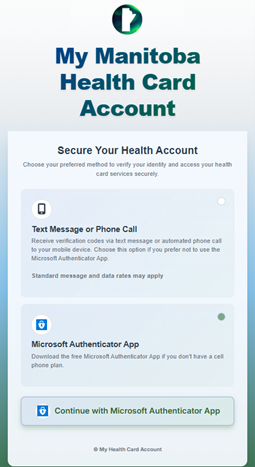 Options to verify your identity on your My Manitoba Health Card account