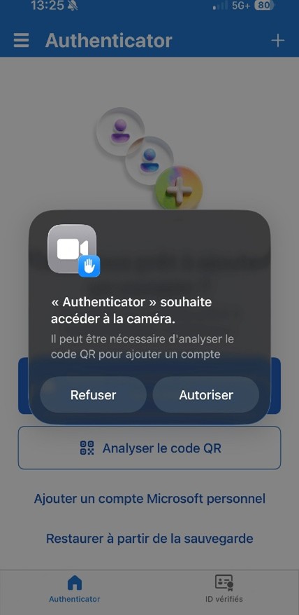 Authentificateur demandant l'autorisation d'acc�der � votre cam�ra