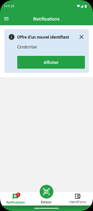 Notification de nouvelle offre de certification sur l'application