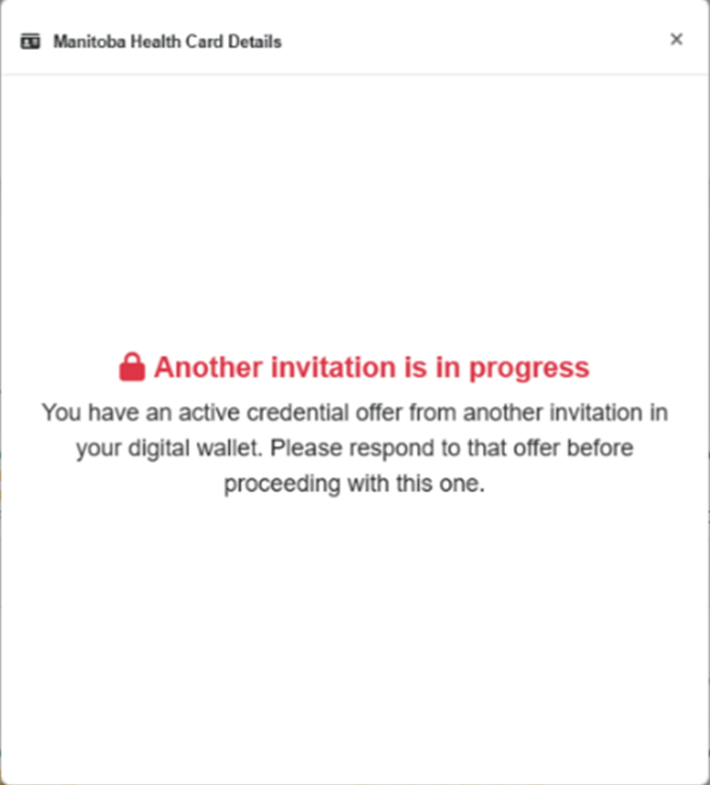 Error code 'another invitation is in progress'