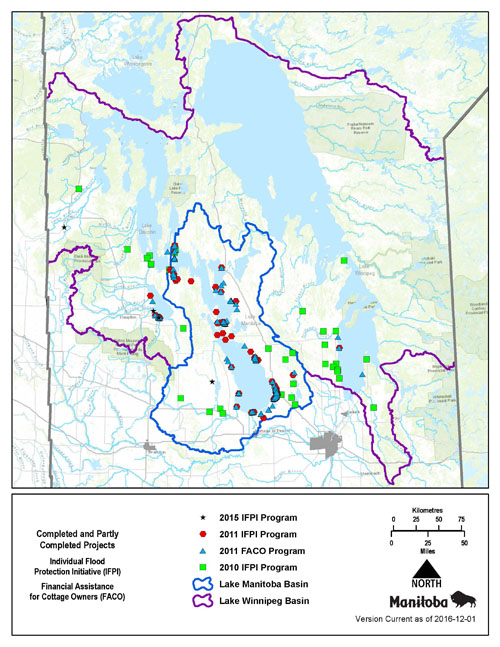 Individual Flood Protection Initiative and Financial Assistance for Cottage Owners - Completed and Partly Completed Projects in the Lake Winnipeg and Lake Manitoba Basins