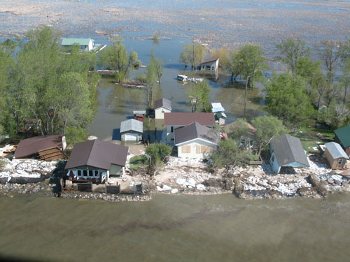 Aerial view of St. Laurent following the storm event, June 1, 2011