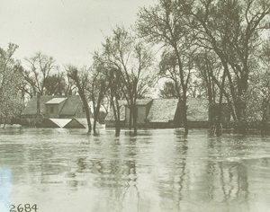 View of Elm Park in Fort Garry flooded in 1950.