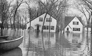 Flooded homes on Scotia Street, 1950. 