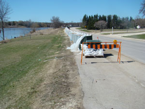 Flood Protection on Road north of Winnipeg, 2011
