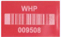 Red tag with a barcode